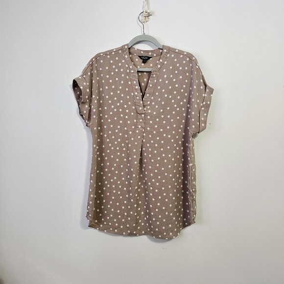 GUC Rachel Roy Short sleeve Polka Dot top in Size Large - Picture 1 of 3